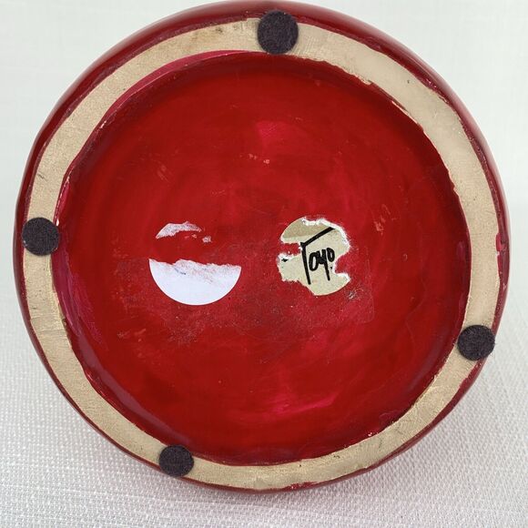 Toyo Mid Century Modern Vase 8” Tall Orange Red Round Bottom Art‎ Vintage Retro - Picture 8 of 8